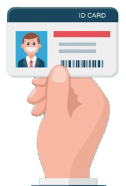 Identity card in hand icon