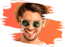 Guy on vacation with sunglasses