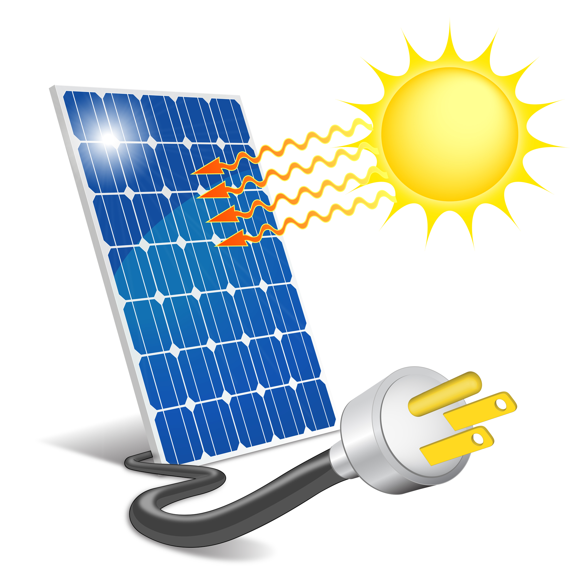 Solar panel with sun