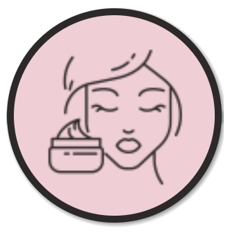 outline of woman face with face mask