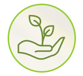 Hand with leaves icon