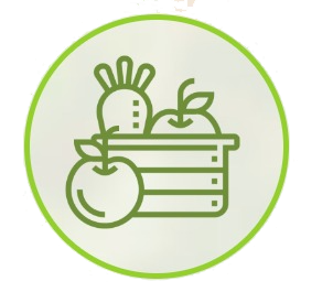 Organic vegetables and fruits icon