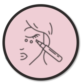 outline of woman face with eye mask