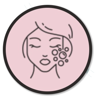 outline of woman face with bubbles