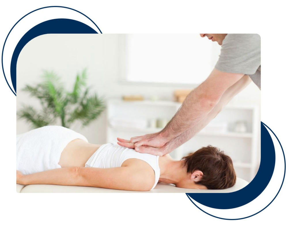 woman getting back massage