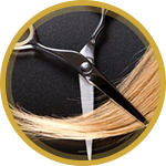 Scissors cutting hair