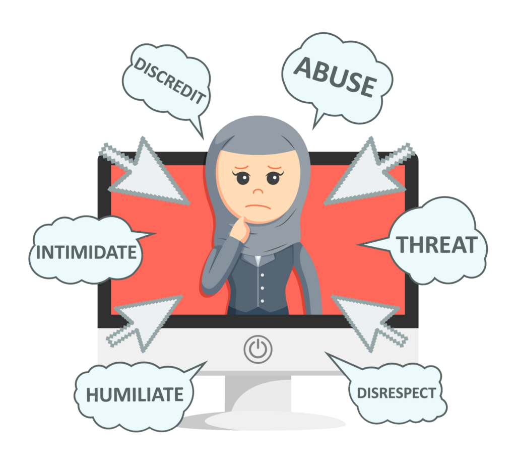 Illustration of cyber bullying