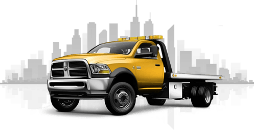 Yellow tow truck