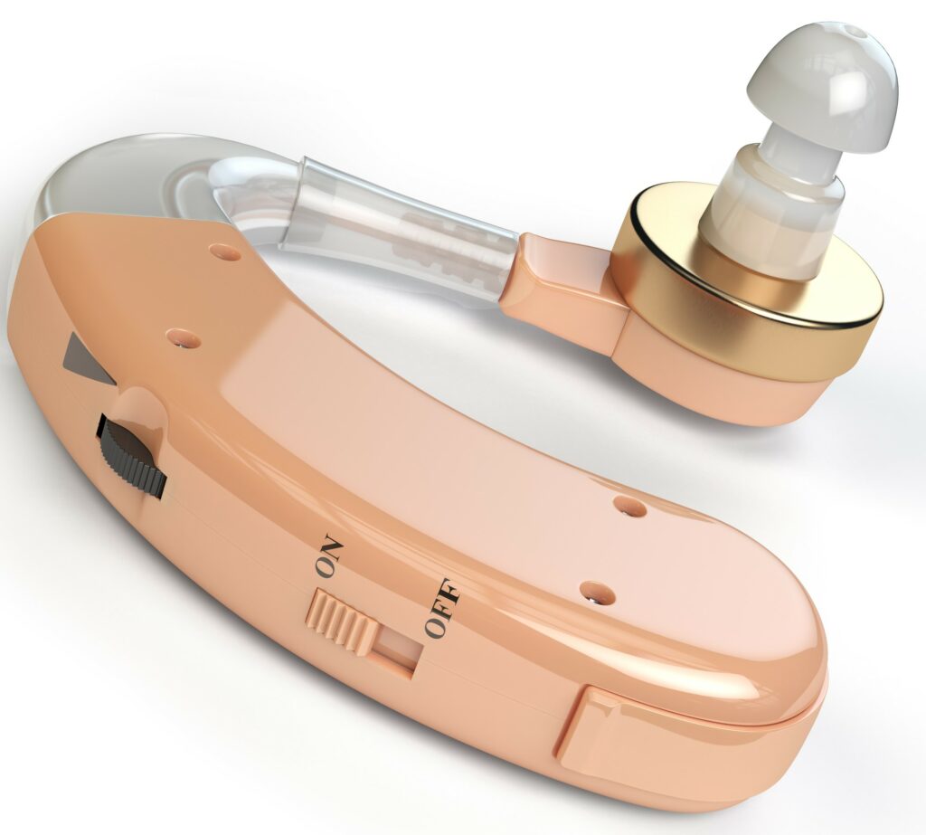 hearing aid on white background