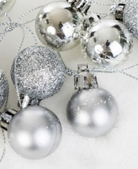 Silver ornaments with different textures