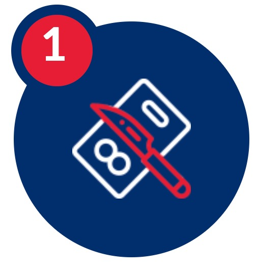 chopping board and knife icon