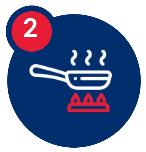 Pan on stove icon