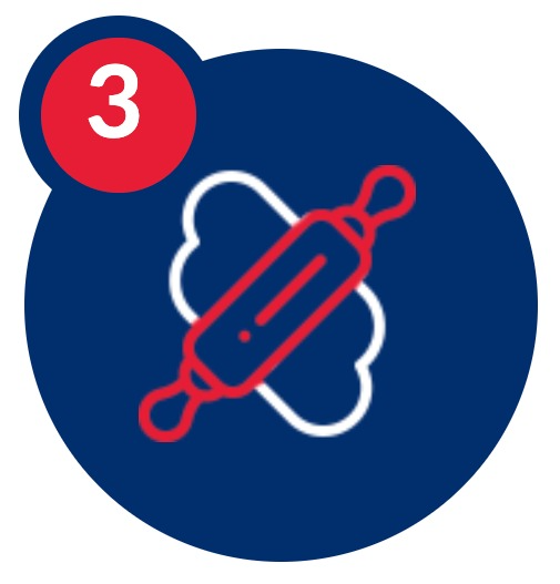 Dough and rolling pin icon