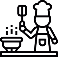 Chef cooking icon