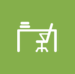 Office table and chair icon