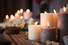 scented candles on a table